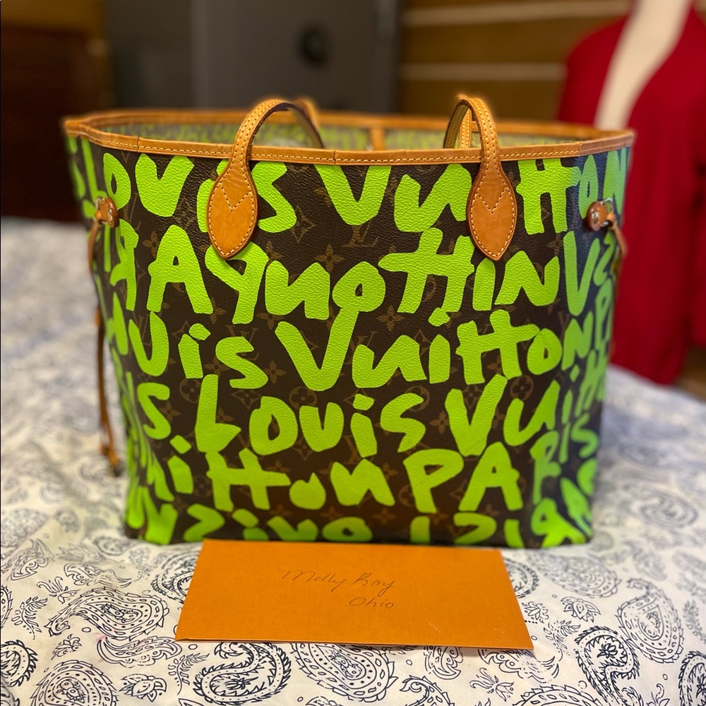Louis Vuitton Sprouse Green Graffiti Neverfull GM